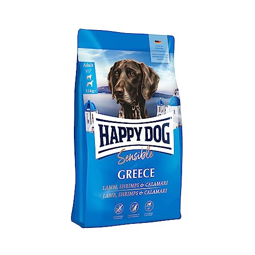 Happy Dog 60887 - Sensible Greece Lamm Shrimps Calamari - Trockenfutter für ausgewachsene Hunde - 1 kg Inhalt von Happy Dog