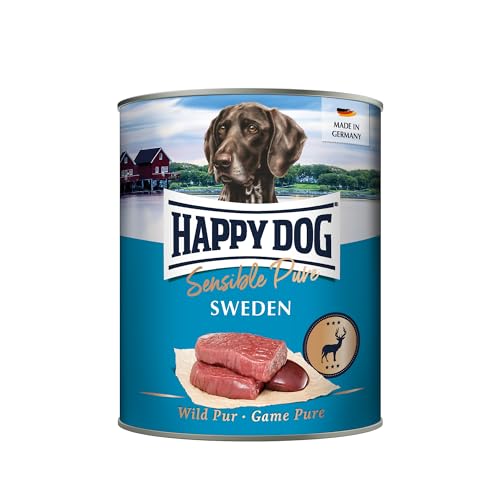 Happy Dog Alleinfuttermittel für ausgewachsene Hunde, Sensible Pure Sweden (Wild), Arttypisch, 800 g 6er Pack von Happy Dog