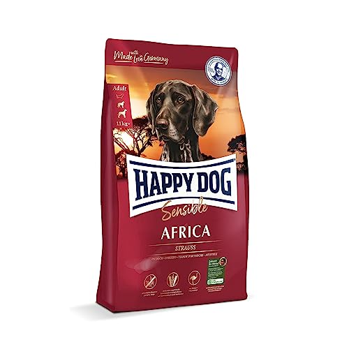 Happy Dog 03545 - Sensible Africa Strauß - Hunde-Trockenfutter für ausgewachsene Hunde - 1 kg Inhalt von Happy Dog