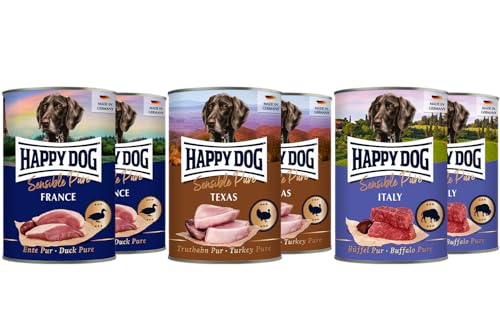 Happy Dog Mischtray Sensible Pure M - France, Texas, Italy - 12 x 400 g von Happy Dog