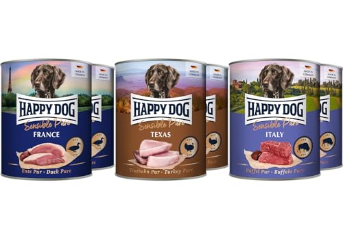 Happy Dog Mischtray Sensible Pure M - France, Texas, Italy - 12 x 800 g von Happy Dog