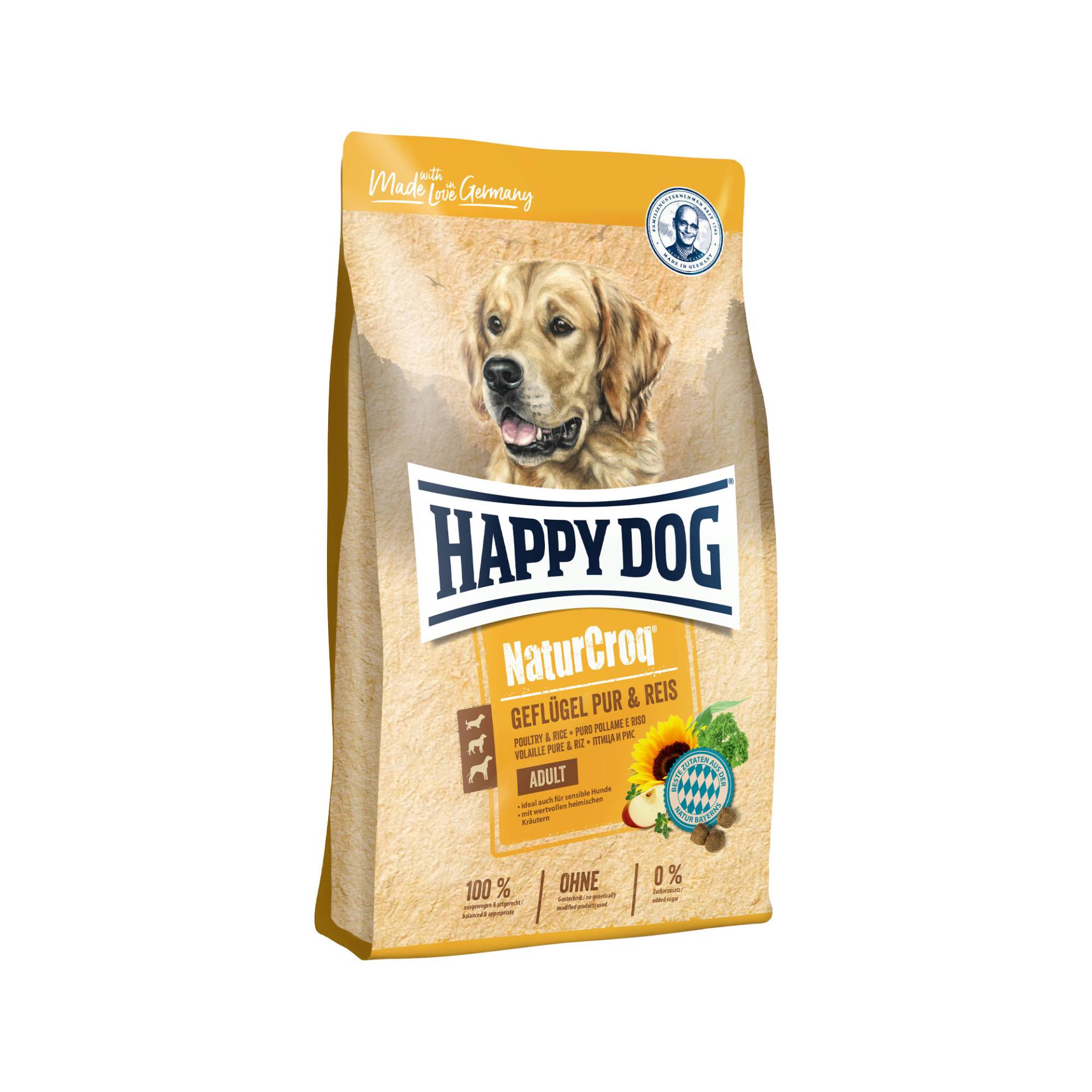 Happy Dog NaturCroq Hundefutter - Geflügel Pur & Reis - 4 kg von Happy Dog