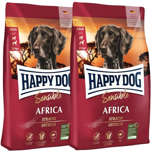 Happy Dog Sensible Africa M 2X 4 kg - Trockenfutter, Geschmacksrichtung Strauss von Happy Dog