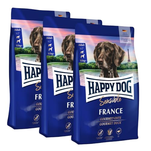 Happy Dog Sensible France M 3X 4 kg - Trockenfutter, Geschmacksrichtung Gourmet Ente von Happy Dog