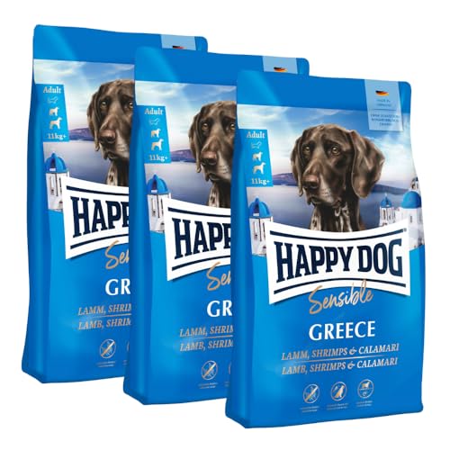 Happy Dog Sensible Greece M 3X 2,8 kg - Trockenfutter, Geschmacksrichtung Lamm, Shrimps & Calamari von Happy Dog