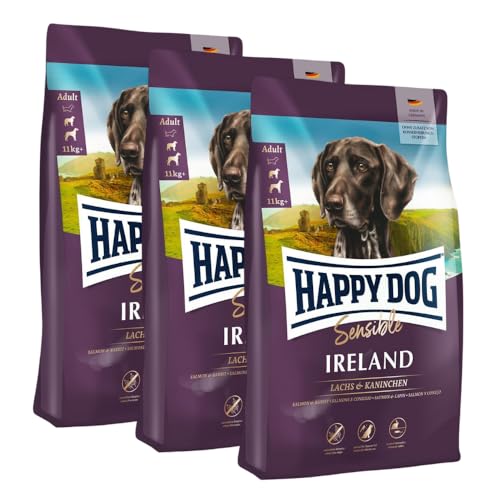 Happy Dog Sensible Ireland M 3X 1 kg - Trockenfutter, Geschmacksrichtung Lachs & Kaninchen von Happy Dog