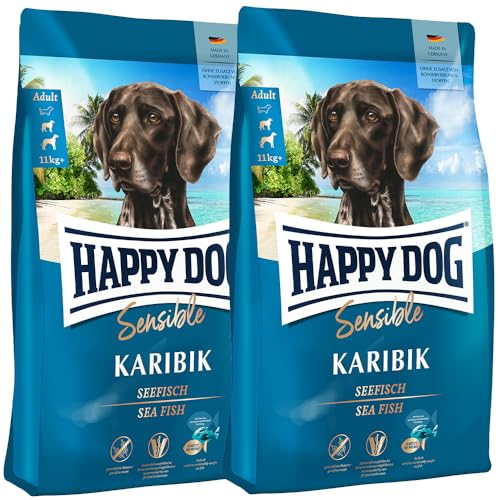 Happy Dog Sensible Karibik M 2X 4 kg - Trockenfutter, Geschmacksrichtung Seefisch von Happy Dog