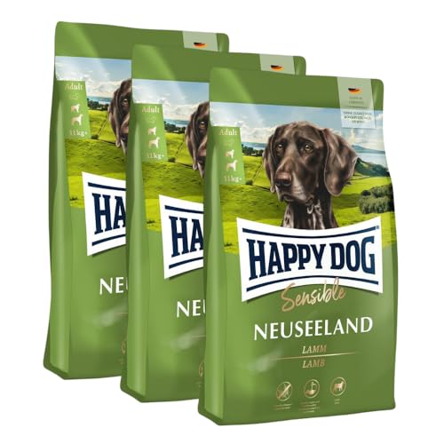 Happy Dog Sensible Neuseeland M 3X 1 kg - Trockenfutter, Geschmacksrichtung Lamm von Happy Dog