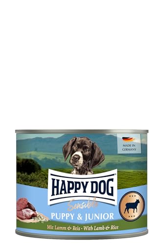 Happy Dog - Sensible Puppy & Junior M - Lamm, Reis - Nassfutter 6 x 200 g von Happy Dog