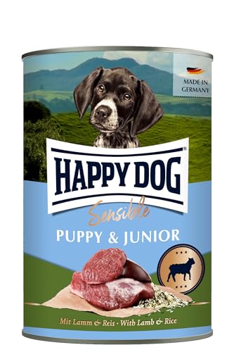 Happy Dog - Sensible Puppy & Junior M - Lamm, Reis - Nassfutter 18 x 400 g von Happy Dog