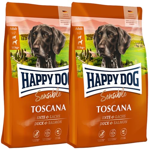 Happy Dog Sensible Toscana M 2X 1 kg - Trockenfutter, Geschmacksrichtung Ente & Lachs von Happy Dog