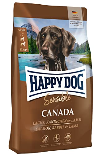 Happy Dog Sensible Canada - M - Trockenfutter, Hundefutter - Geschmacksrichtung Lachs, Kaninchen & Lamm - 11kg– Natural Life Concept von Happy Dog