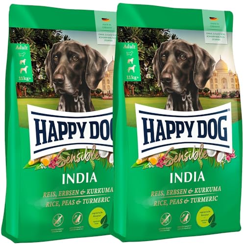 Happy Dog - Sensible India M Reis, Erbsen und Kurkuma - Trockenfutter für ausgewachsene Hunde - 2X 10 kg Inhalt von Happy Dog