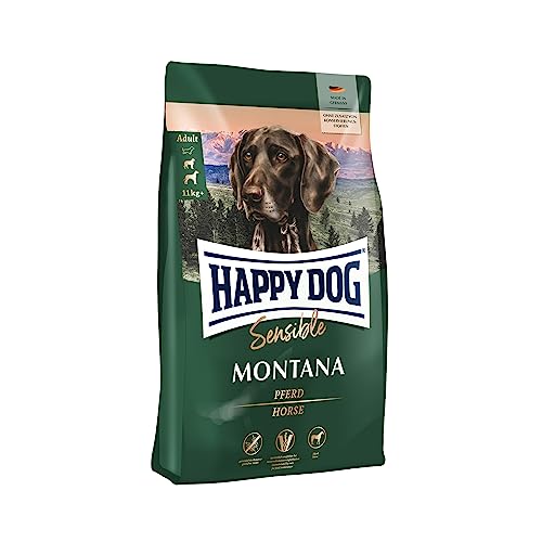 Happy Dog Sensible Montana Trockenfutter, Hundefutter - Geschmacksrichtung Pferd - Glutenfrei, Getreidefrei, Monoprotein, Omega-3 und Omega-6-1kg von Happy Dog