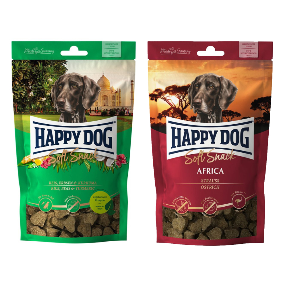 Kombi-Paket: Happy Dog Soft Snack -  India 3 x 100 g + 3 x 100 g Africa von Happy Dog