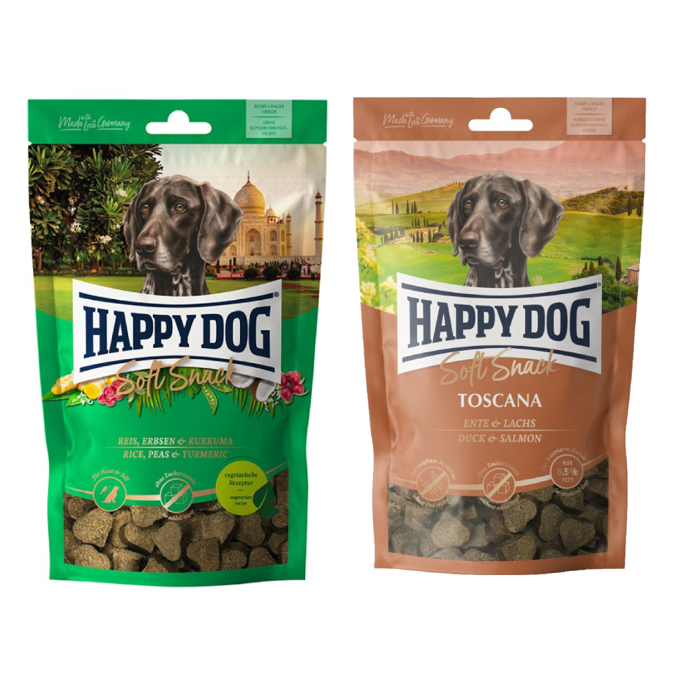 Kombi-Paket: Happy Dog Soft Snack -  India 3 x 100 g + 3 x 100 g Toscana von Happy Dog