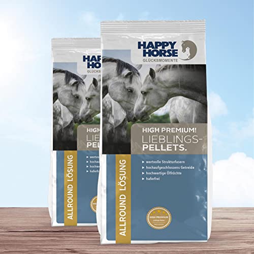 HAPPY HORSE Liebling Pellets 2 x 14kg Pferdefutter Pellets haferfrei - Vollwertiges Kraftfutter aus wertvollen Strukturfasern und hochwertigen Ölfrüchten von Happy Horse