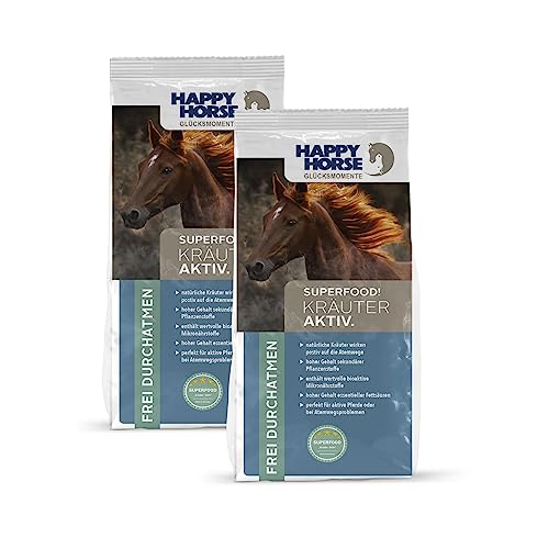 HAPPY HORSE Superfood Kräuter Aktiv Pferdefutter 2 x 14kg - Vitalstoff-Booster perfekt zur Unterstützung der Atemwege - Prima für Offenstall- und Sportpferde sowie alle aktiven Pferde von Happy Horse