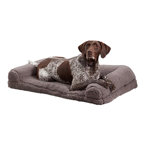 Happy Hounds Millie Hundebett im Sherpa-Sofa-Stil mit abnehmbarem Bezug, groß, Nerzgrau von Happy Hounds