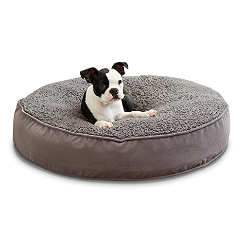 Happy Hounds Scout Deluxe Sherpa Hundebett, rund, Größe S, Grau von Happy Hounds