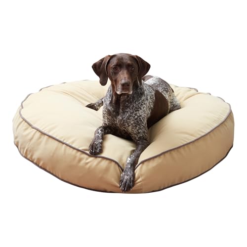 Happy Hounds Scout Hundebett, rund, wendbar, Größe L (121,9 x 91,4 cm), Beige von Happy Hounds