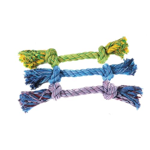 Happy Pet "Nuts for Knots Hundespielzeug Seil, Spieltau für Hunde mit 2 Knoten, Größe L - 3er Set von Happy Pet