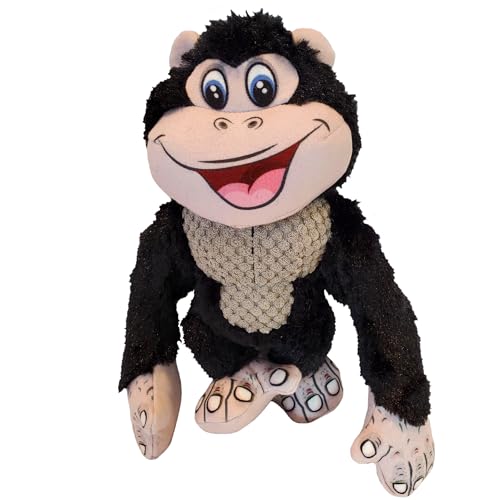 Happy Tails Gorilla Hundespielzeug aus Seil für mittelgroße bis große Hunde – langlebiges Quietschspielzeug mit verstärkten Nähten, strapazierfähiges Polyester-Material zum Kauen, Zerren und von Happy Tails