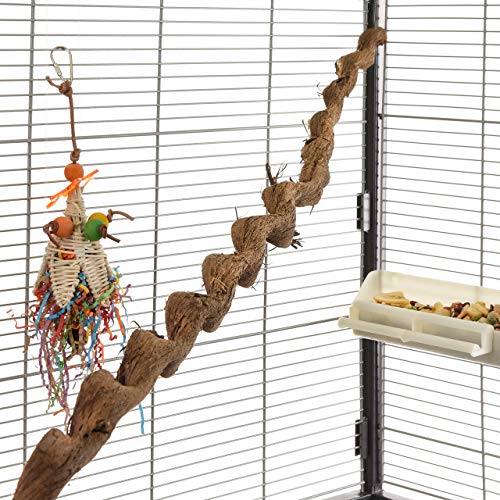 HappyBird | Natur Sitzstange für Papageien Spiral Liane 90-100cm / 2-3 cm | von HappyBird