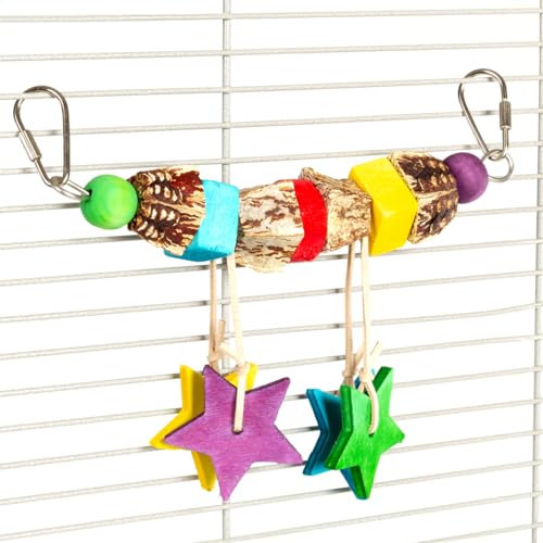 HappyBird | New - Avian Fun Swing - natürliches Hängespielzeug für kleine Papageien und Sittiche | ca. 25 x 20 x 4 cm von HappyBird