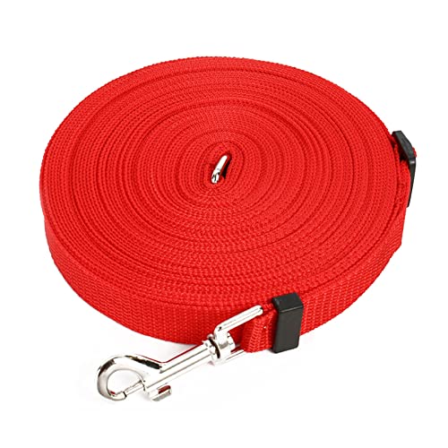 HappyFit Lange Hundeleine, 9,1 m, verstellbar, tragbar, Hundetrainingsleine für große Hunde, Wandern, Camping, Training, Schwimmen (Red) von HappyFit