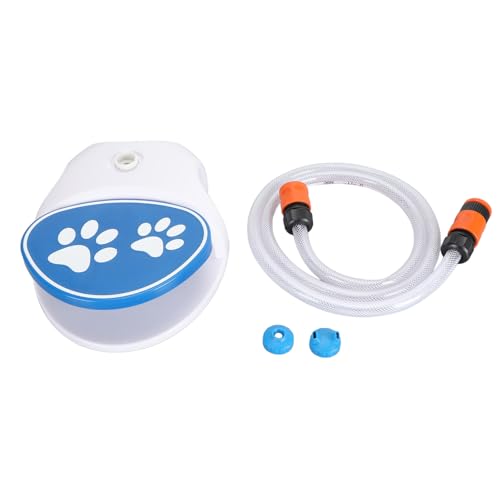 HappyFit Outdoor-Wasserbrunnen für Hunde, Step-On-aktivierter Hundewasserspender, Hundesprinkler, Trinkwasser-Futterspender mit Schlauch von HappyFit