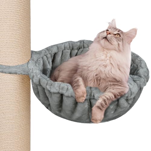 HAPPYPET Universal XXL Liegemulde für Kratzbaum Ø 45 cm - Schlafmulde für große Katzen, Maine Coon, Stabil bis 20 kg Traglast, Hängematte, Katzenliege, Katzenmulde, Grau von Happypet