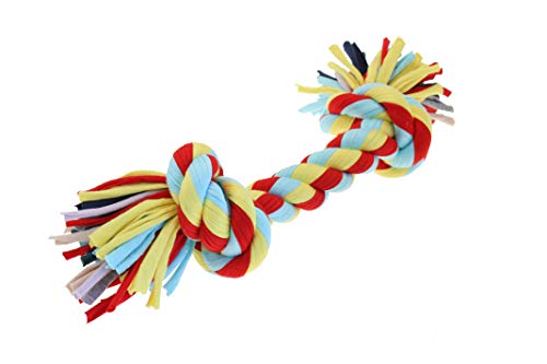 Happy Pet Nuts for Knots Twist-Tee Hundespielzeug aus Baumwolle mit 2 Knoten. von Happypet