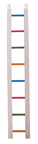 happypet Holzleiter Das Vogelhaus, Mehrfarbig, geeignet für Vögel, 61 cm, 8 Stufen von Happypet