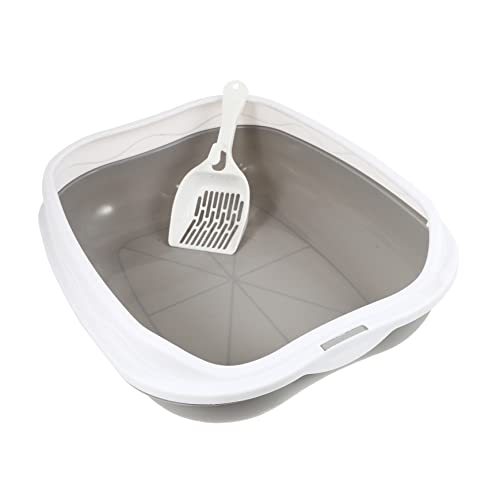 Happyyami 1 Satz Katzentoilette Katzenstreu Katzenklo Wurf Mülleimer Fallensteller dustbin streuwanne cat litter boxes hundesofa Haustier-Plastiktoilette Haustier Katze Bettpfanne pp Grey von Happyyami