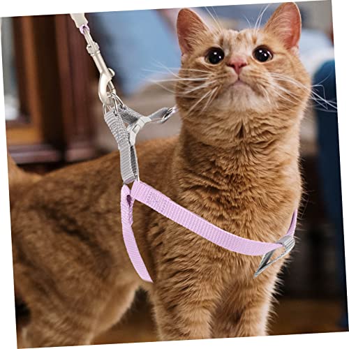 1 Satz Verstellbares Katzengeschirr Katze zu Fuß Katzengeschirre Katzen sicherheitsgeschirr cat Leash Katzengeschirr und Leine ausbruchsicher Leine für Katzen zum Laufen Polyester Happyyami von Happyyami