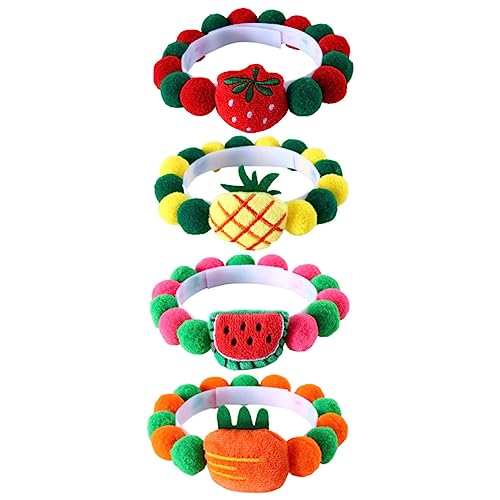 4 Stück Obsthalsband Für Haustiere Welpen-Bandana Welpenhalsband Entzückende Haustier-halsdekoration Süße Katzenhalsbänder Dekoratives Halsband Für Haustiere Obstdekor Baumwolle Happyyami von Happyyami