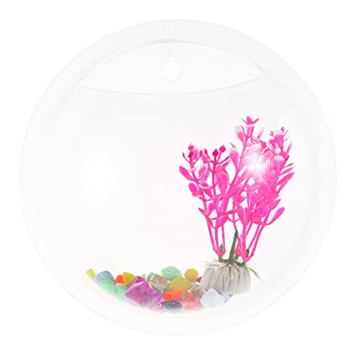 Aquarium Fischtopf rund fischbecken Dekoration Fischschalen für Goldfische Deckel Luft Living Room Decoration wohnzimmerdeko wasserpflanzen Vase einmachgläser Aquarienbecken Happyyami von Happyyami