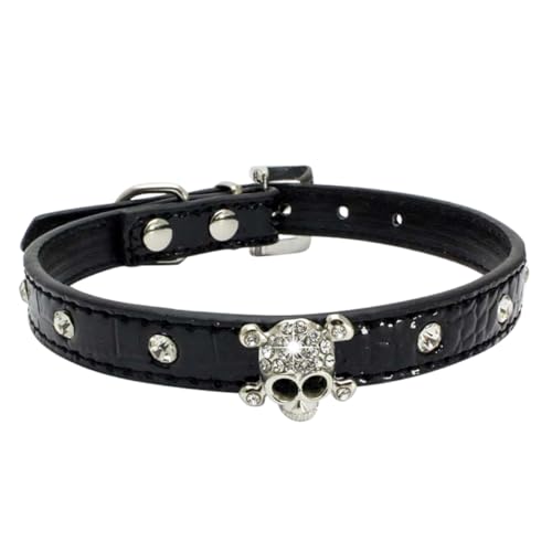 Happyyami 1 STK Halloween-schädel-haustierhalsband Kragen Dackel Zur Bereicherung Für Hunde Leckerlis Für Das Hundetraining Hund Leckerlis Für Hunde Handhaben Pu Black von Happyyami