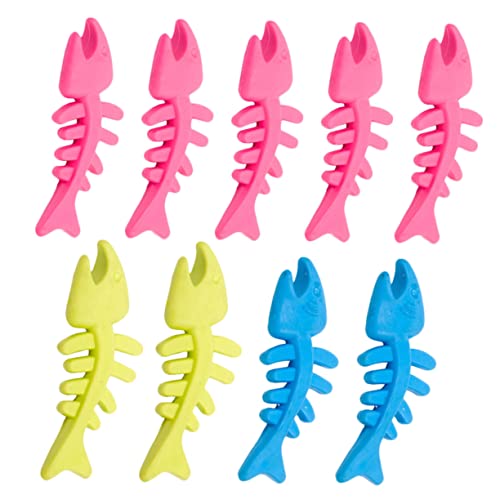 Happyyami 1 Satz 9 STK Fischknochen Spielzeug Hundezahnbürstenspielzeug Beißspielzeug für Hunde Spielzeug reinigen knete Spielzeug knetspielzeug Dog Toys Haustier Spielzeug Kauspielzeug von Happyyami