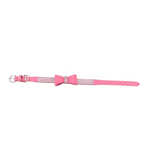 Happyyami 1 Satz Diamanthalsband für Haustiere Strass Halsband Welpenhalsbänder für kleine Welpen zughalsband für große Hunde katzenhalsband Halsband für Hund Welpenhalsband Mikrofaser Rosa von Happyyami