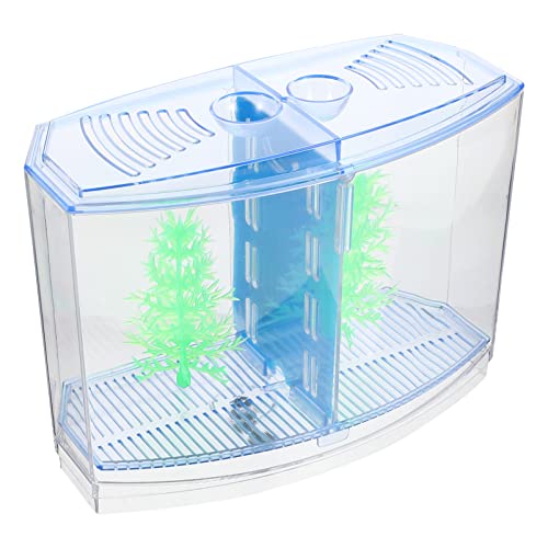 Happyyami 1 Satz Garnelenzuchtbecken Lösungen Schüssel Reiniger Einzigartig Ornament Netz Fisch Pflanzen Stand Uv Deckel Pumpe Tischplatte Multi Led Aquarium Licht Stern Anlage Blue Acryl von Happyyami