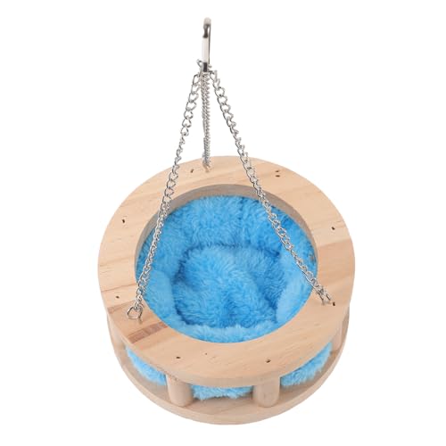 Happyyami 1 Satz Hamster Hängematte Hamster-schaukelnest Hängematten-hängetunnel Kleines Hundespielzeug Eichhörnchen Stofftier Plüsch Muscheldekor Hamster-ruheplatz Hamsterkäfig Kiefernholz von Happyyami