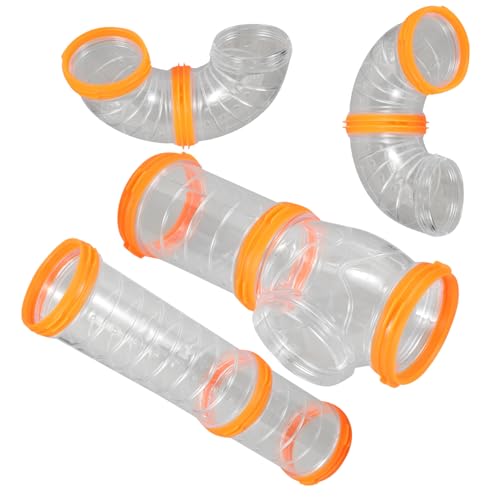 Happyyami 1 Satz Hamsterpfeifen-Set gießen Hängematte Plattform Hamsterkäfig Träger Rad Hamsterrohr-Set DIY Hamster Käfig Zubehör Hamstertunnel DIY Hamster Clear Tube Tool Plastik von Happyyami