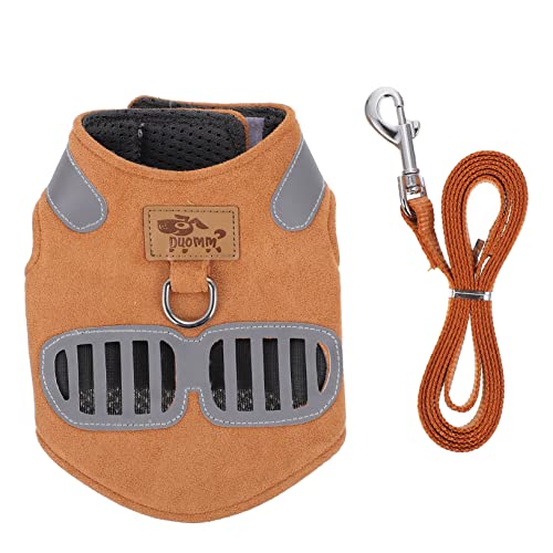 Happyyami 1 Satz Haustier Geschirr hundesicheres Geschirr verstellbares hundegeschirr pet Supplies haustierbedarf Atmungsaktives Haustiergeschirr Hundegeschirr Leine Wildleder- Brown von Happyyami