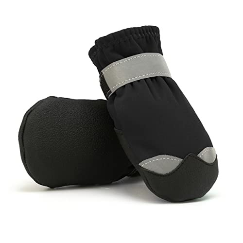 Happyyami 1 Satz Haustier wasserdichte Schuhe rutschfeste Hundestiefel Hunddräkt Hundkläder Sällskapsdjur Haustier Booties Hundeschuhe Nylon Wasserdichter Hund Vier Jahreszeiten von Happyyami