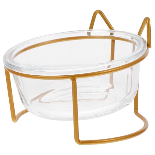 Happyyami 1 Satz Hoher Katzennapf aus Glas helle Dekoration Automatischer Nassfutterspender für Katzen dreidimensionale Hülle katzenfutter pet Supplies Futternapf für Haustiere Hundefutter von Happyyami