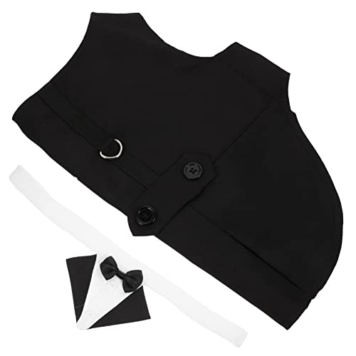 Happyyami 1 Satz Hunde-Smoking großer hundeanzug Welpe formelles Kostüm Hundeanzug Bandana Braut-Shirt formelle Kleidung für Haustiere Dekoration für Haustieranzüge Baumwolle Black von Happyyami