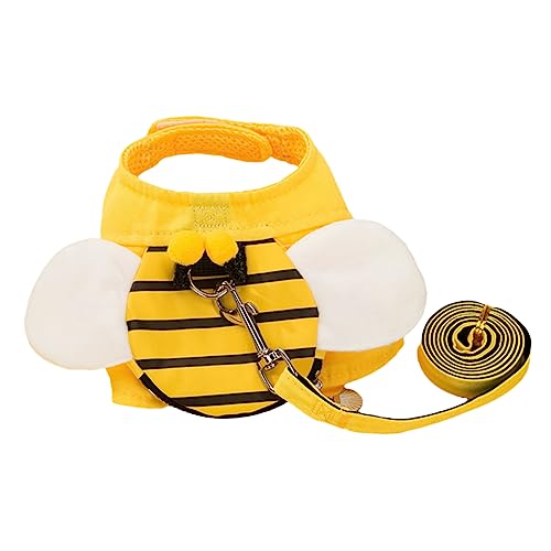 Happyyami 1 Satz Hundeleine Hundegeschirr ausziehbare Leine Haustier kleines Geschirr für Welpen Kleid für Hundemädchen Welpenkleidung züchten Rassen Leine für mittelgroße Hunde Netz Yellow von Happyyami