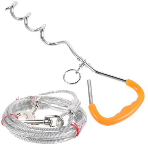 Happyyami 1 Satz Hundepfahl Hundeketten Für Draußen Pfähle Heavy Duty Für Hund Hundepflöcke Aus Metall Hundeanker Erdspieße Metallpfähle Für Hunde Hundeleine Pflock Hundepfähle Chrom von Happyyami